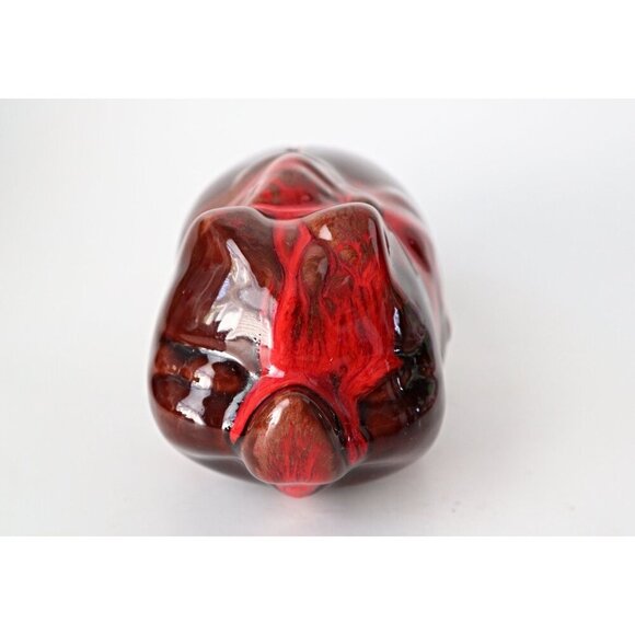 Vintage McMaster Craft Brown Pottery Pig Bank with Red Drip Glaze Souvenir of Wi - Picture 2 of 6